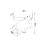 Aca Lighting DIVINO Επιτοίχιο Φωτιστικό 1xGU10 Λευκό Αλουμίνιο IP20 12x7x13,5cm - Image 2