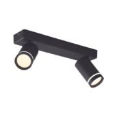 Aca Lighting DIVINO Επιτοίχιο Φωτιστικό 2xGU10 Μαύρο Αλουμίνιο IP20 32x7x13,5cm