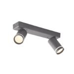 Aca Lighting DIVINO Επιτοίχιο Φωτιστικό 2xGU10 Γκρι Αλουμίνιο IP20 32x7x13,5cm