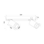 Aca Lighting DIVINO Επιτοίχιο Φωτιστικό 2xGU10 Γκρι Αλουμίνιο IP20 32x7x13,5cm - Image 2