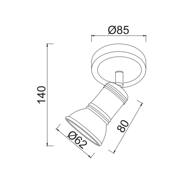 Aca Lighting BRULEE Επιτοίχιο Φωτιστικό 1xGU10 Σατινέ Μπρονζέ Μεταλλικό 8x8x14cm - Image 4