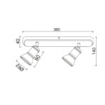 Aca Lighting BRULEE Επιτοίχιο Φωτιστικό 2xGU10 Μπρονζέ Μεταλλικό 36x6,2x14cm - Image 4