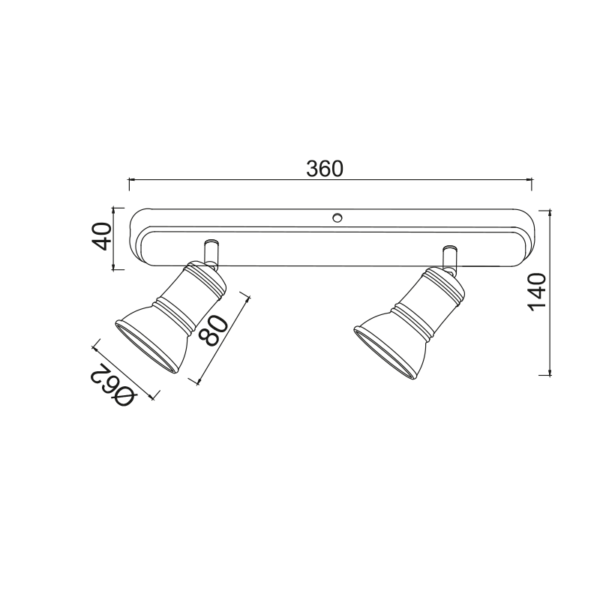 Aca Lighting BRULEE Επιτοίχιο Φωτιστικό 2xGU10 Μπρονζέ Μεταλλικό 36x6,2x14cm - Image 4