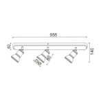 Aca Lighting BRULEE Επιτοίχιο Φωτιστικό 3xGU10 Αντικέ Λευκό Μεταλλικό 56x6,2x12cm - Image 2