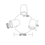 Aca Lighting ORFEAS Σποτ 3xGU10 Ροζέτα Μαύρο Ματ - Image 2