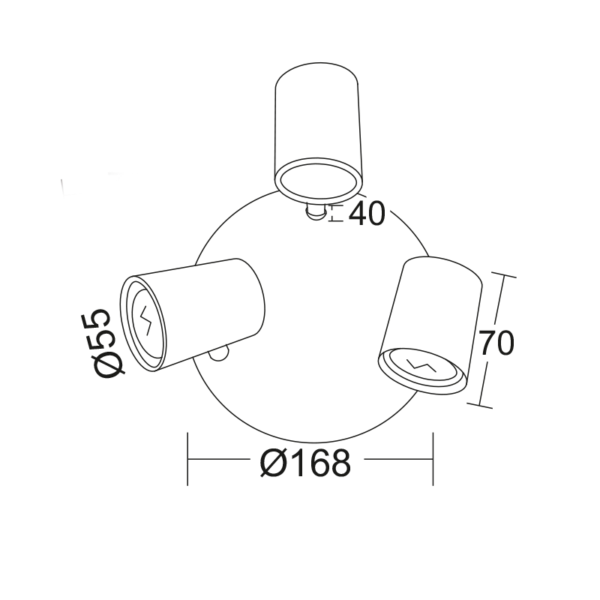 Aca Lighting ORFEAS Σποτ 3xGU10 Ροζέτα Λευκό Ματ - Image 4