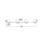 Aca Lighting ORFEAS Σποτ 4xGU10 Μαύρο Ματ - Image 4