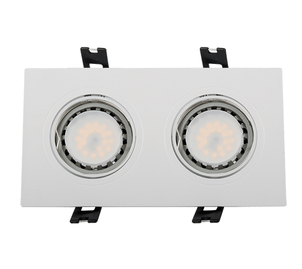 W-97 LED ΣΠΟΤ ΠΛΑΣΤΙΚΟ ΟΡΘΟΓΩΝΙΟ PAR 16 2X5.5W 4000-4300K ΛΕΥΚΟ - Image 1