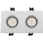 LED ΣΠΟΤ ΠΛΑΣΤΙΚΟ ΟΡΘΟΓΩΝΙΟ PAR 16 2X5.5W 2700-3000K ΛΕΥΚΟ