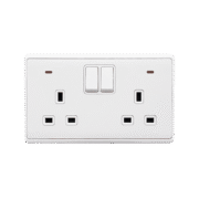 LONDON DOUBLE SOCKET WITH 1P BUTTON SWITCH NEON WH