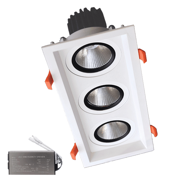 WHE-50 ΤΡΠΛΟ LED ΣΠΟΤ3X15W 230V 4000K WH+ΚΙΤ ΚΙΤ ΑΣΦΑΛΕΙΑΣ - Image 1