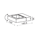 Aca Lighting Cyclop Επιτοίχιο Φωτιστικό LED 6W 3000K Μαύρο Αλουμίνιο 14,5x13x3cm - Image 4