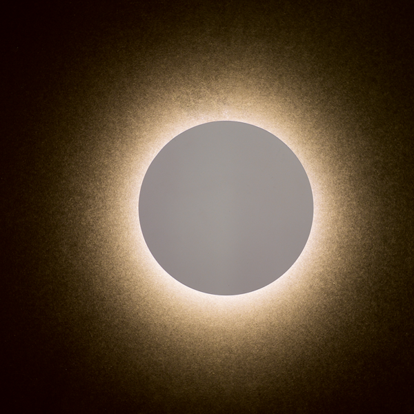 Aca Lighting Eclipse Επιτοίχιο Φωτιστικό LED 15W 3000K Λευκό MDF Φ30xΥ3,6cm - Image 4